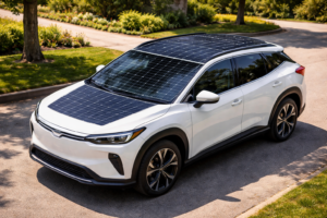 A car with solar rooftop 